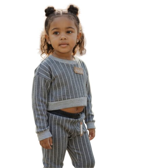 ATELIER BARN - SHORT SWEATSHIRT - 100% COTTON - GREY - MADE IN FRANCE - Picture 2 of 5